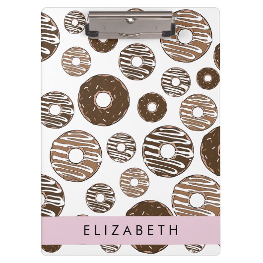 Chocoladedonuts, karameldonuts, ijs, Jouw naam Klembord (Voorkant)