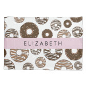 Chocoladedonuts, karameldonuts, ijs, Jouw naam Kussensloop (Achterkant)