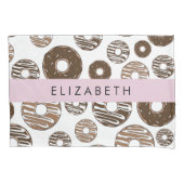 Chocoladedonuts, karameldonuts, ijs, Jouw naam Kussensloop (Voorkant)