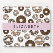 Chocoladedonuts, karameldonuts, ijs, Jouw naam Muismat (Voorkant)