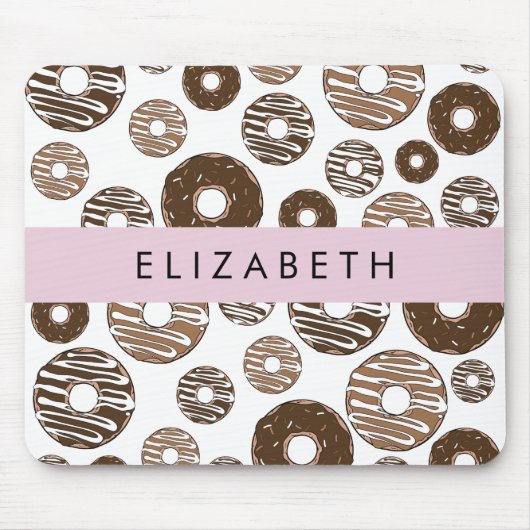 Chocoladedonuts, karameldonuts, ijs, Jouw naam Muismat (Voorkant)