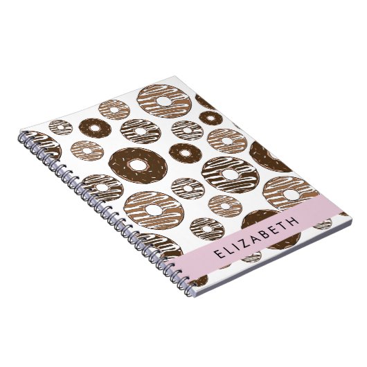 Chocoladedonuts, karameldonuts, ijs, Jouw naam Notitieboek (Rechterzijde)