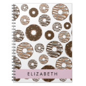 Chocoladedonuts, karameldonuts, ijs, Jouw naam Notitieboek (Voorkant)