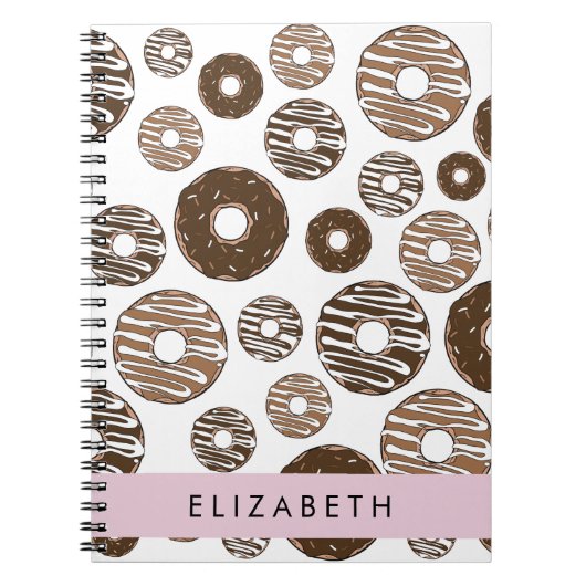 Chocoladedonuts, karameldonuts, ijs, Jouw naam Notitieboek (Voorkant)