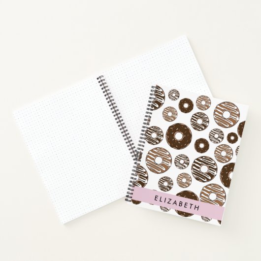 Chocoladedonuts, karameldonuts, ijs, Jouw naam Notitieboek (Binnen)