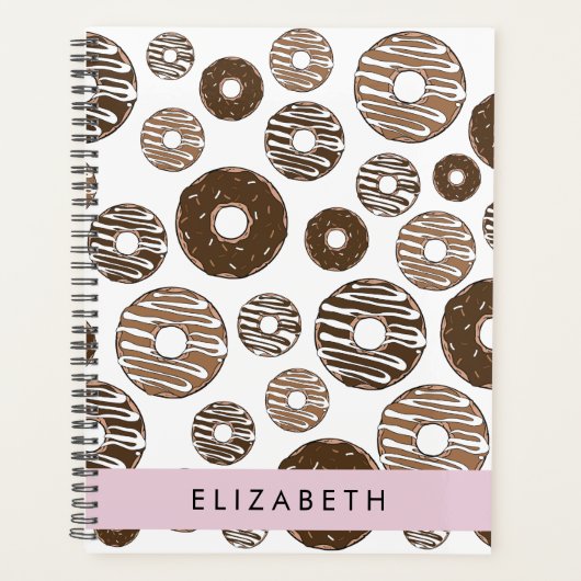 Chocoladedonuts, karameldonuts, ijs, Jouw naam Planner (Voorkant)