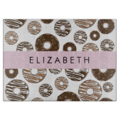 Chocoladedonuts, karameldonuts, ijs, Jouw naam Snijplank (Voorkant)