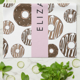 Chocoladedonuts, karameldonuts, ijs, Jouw naam Theedoek