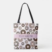 Chocoladedonuts, karameldonuts, ijs, Jouw naam Tote Bag (Achterkant)
