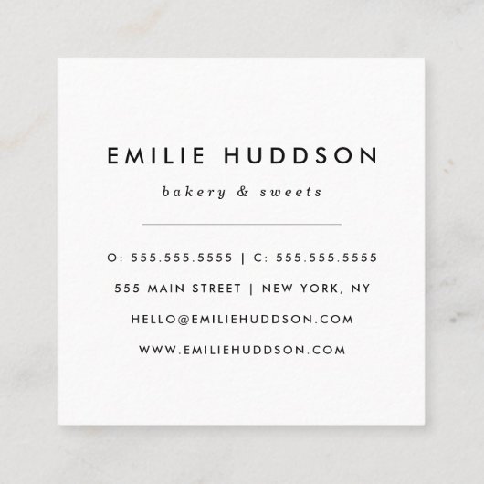 Chocoladedonuts, zoet, keukenwinkel, banketbakkers vierkante visitekaartje (Achterkant)