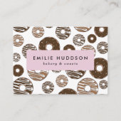 Chocoladedonuts, zoet, keukenwinkel, banketbakkers visitekaartje (Voorkant)