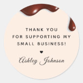 Chocoladedruppel Chocolatier Bakery Bedankt Ronde Sticker (Voorkant)