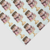 Chocoladedruppels en Roos Gold Luxury Cake Pattern Tissuepapier (Detail)