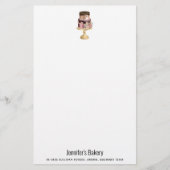 Chocoladedruppels en Roos Gouden Luxe Cake Briefpapier (Voorkant)