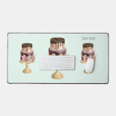 Chocoladedruppels en Roos Gouden Luxe Cake Bureaumat (Keyboard & Muis)