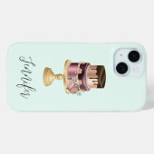 Chocoladedruppels en Roos Gouden Luxe Cake Case-Mate iPhone Case (Achterkant (horizontaal))
