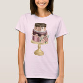 Chocoladedruppels en Roos Gouden Luxe Cake T-shirt (Voorkant)