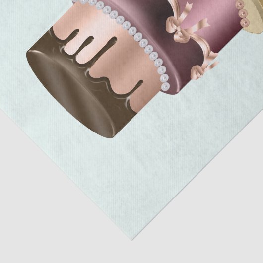 Chocoladedruppels en Roos Gouden Luxe Cake Tissuepapier (Detail)