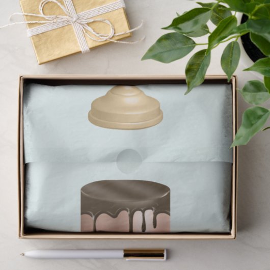 Chocoladedruppels en Roos Gouden Luxe Cake Tissuepapier (Geschenk)
