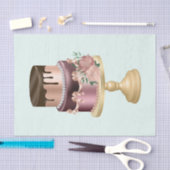 Chocoladedruppels en Roos Gouden Luxe Cake Tissuepapier (Craft)