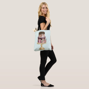 Chocoladedruppels en Roos Gouden Luxe Cake Tote Bag