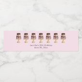 Chocoladedruppels en Roos Gouden Luxe Cake Verjaar Waterfles Etiket (Enkel label)