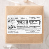 Chocoladefabrikant Voedingswaarde Verpakking Etiket (Insitu)
