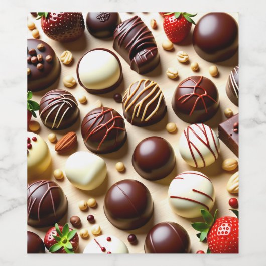 chocoladefles wijn etiket (Enkel label)