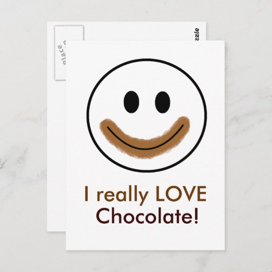 Chocoladegezicht "Ik hou echt van chocolade!" Briefkaart (Voorkant / Achterkant)