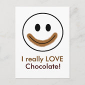 Chocoladegezicht "Ik hou echt van chocolade!" Briefkaart (Voorkant)