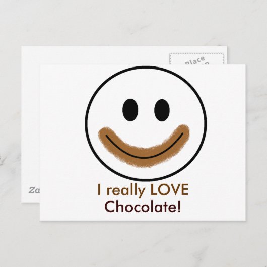 Chocoladegezicht "Ik hou echt van chocolade!" Briefkaart (Voorkant / Achterkant)