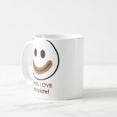 Chocoladegezicht "Ik hou echt van chocolade!" Koffiemok (Voorkant links)