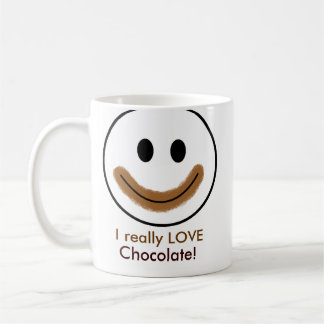 Chocoladegezicht "Ik hou echt van chocolade!" Koffiemok