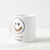 Chocoladegezicht "Ik hou echt van chocolade!" Koffiemok (Voorkant links)