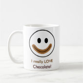 Chocoladegezicht "Ik hou echt van chocolade!" Koffiemok (Links)