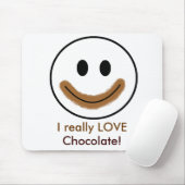 Chocoladegezicht "Ik hou echt van chocolade!" Muismat (Met muis)
