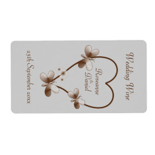 Chocoladehars en butterflies mini-wijnlabel etiket