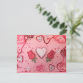 Chocoladeharten en Rozen Suikerkoekjes Briefkaart (Staand voorkant)