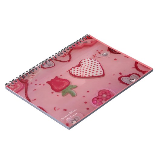 Chocoladeharten en Rozen Suikerkoekjes Notitieboek (Linkerzijde)