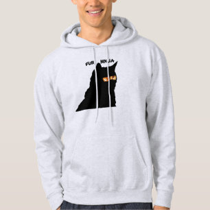 Chocoladekat is een bont ninja hoodie