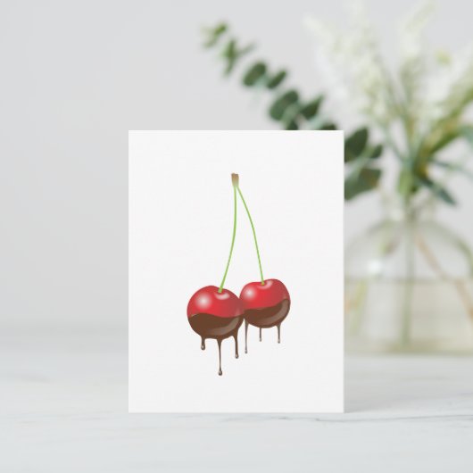 Chocoladekersen Briefkaart (Staand voorkant)