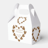 Chocoladekleurige vlinders ontwerp bruiloft bedankdoosjes (Voorkant Zijde)