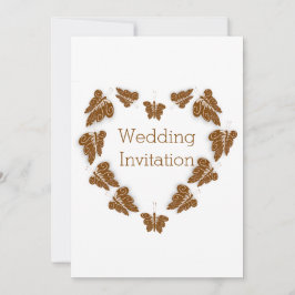 Chocoladekleurige vlinders ontwerp bruiloft kaart