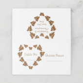 Chocoladekleurige vlinders ontwerp bruiloft plaatskaartje (Buitenkant ongevouwen)