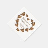 Chocoladekleurige vlinders ontwerp bruiloft servet (Hoek)