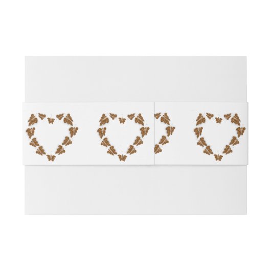 Chocoladekleurige vlinders ontwerp bruiloft uitnodigingen wikkel (Achterkant Voorbeeld)