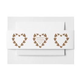 Chocoladekleurige vlinders ontwerp bruiloft uitnodigingen wikkel