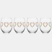 Chocoladekleurige vlinders ontwerp bruiloft wijnglas zonder voet (Voorkant)