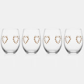 Chocoladekleurige vlinders ontwerp bruiloft wijnglas zonder voet (Links)