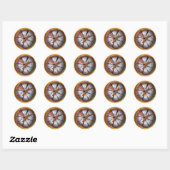 Chocoladekoekje met suikerpoeder ronde sticker (Vel)